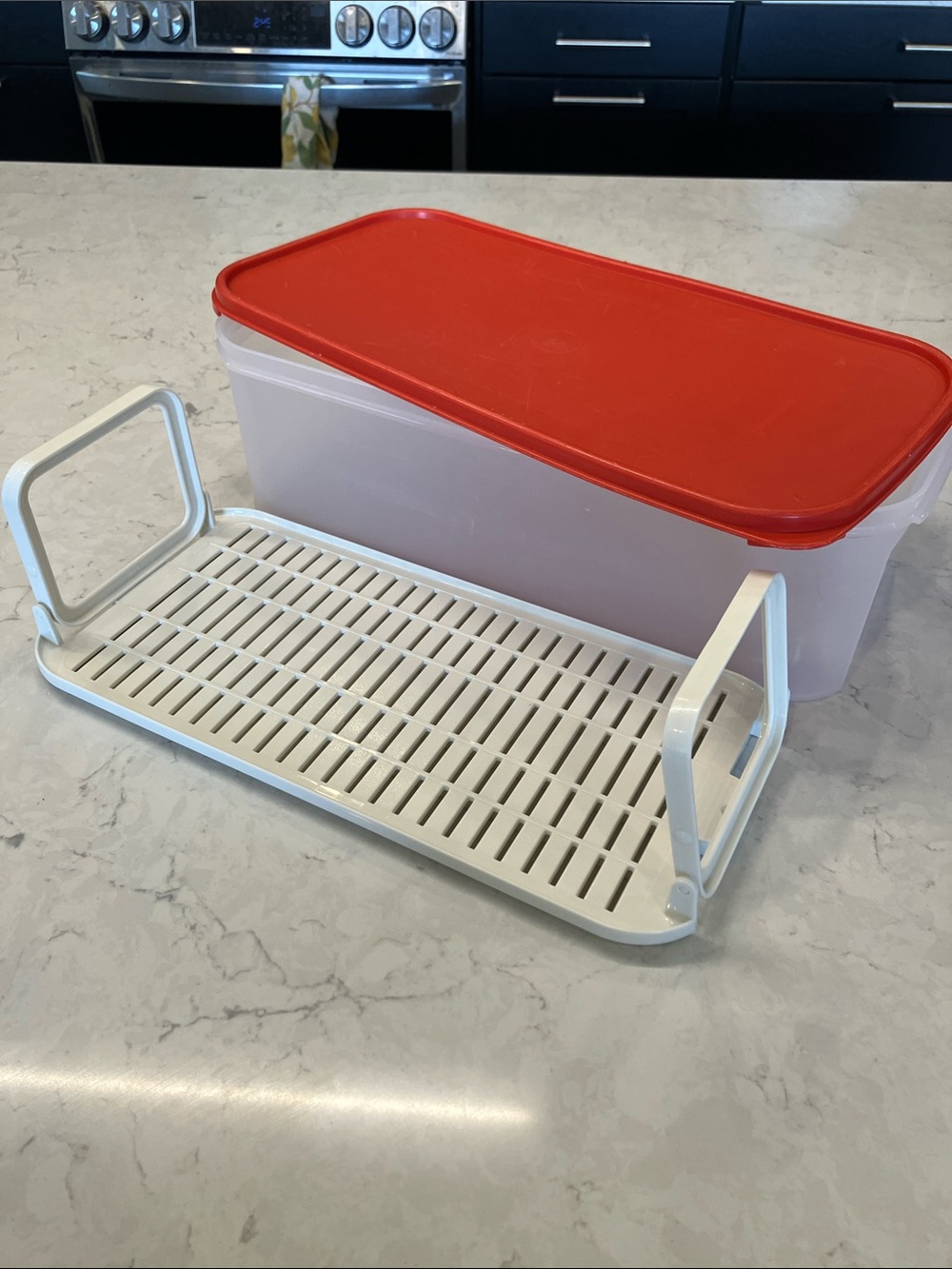 Tupperware Modular Mates Rectangle 2 BREAD CHILLI RED